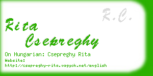 rita csepreghy business card